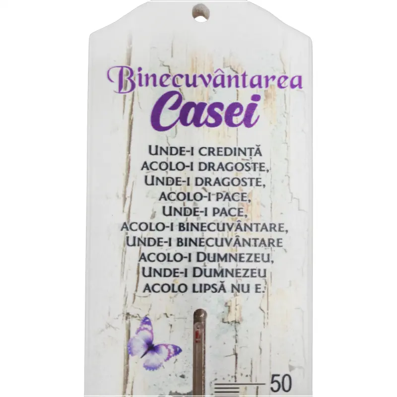 Binecuvantarea casei, lavanda, termometru lemn cu mesaj, model es18622_26